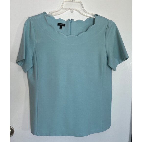 Talbots Women Scallop Neck Short Sleeve Top Size L - Picture 1 of 5